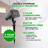 Night Stars Double Coverage - Red and Green Laser Light LL03-QUATRO