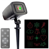 Night Stars Dual Moving 12 Pattern Red & Green Laser Projector with Remote LL03-12PAT-R