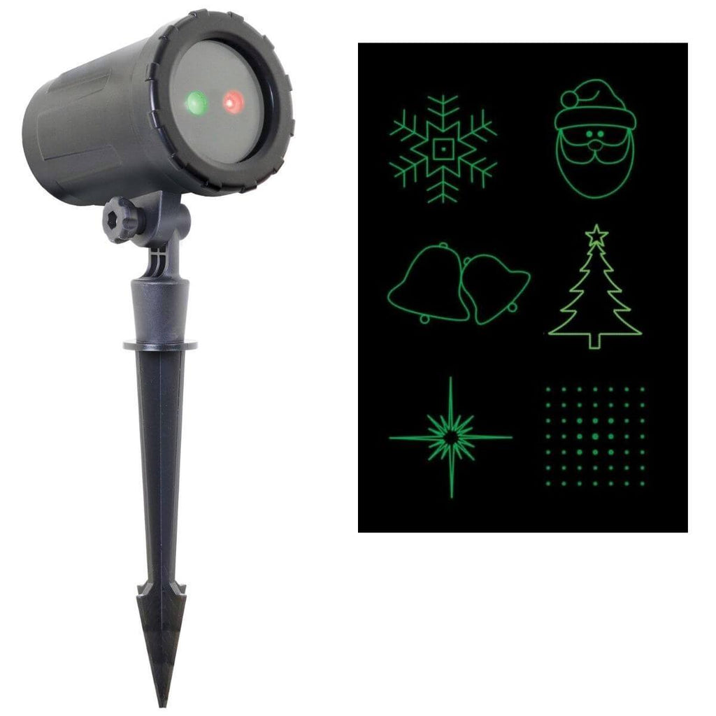Night Stars Moving 6 Pattern Red & Green Laser Projector LL07-RG-6P-BBB