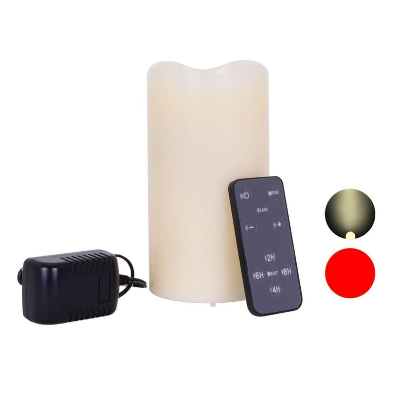 Night Stars Red Laser & Flickering LED Wax Candle with Remote (Rechargeable)