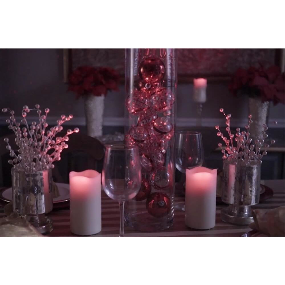 Night Stars Red Laser & Flickering LED Wax Candle with Remote (Rechargeable)