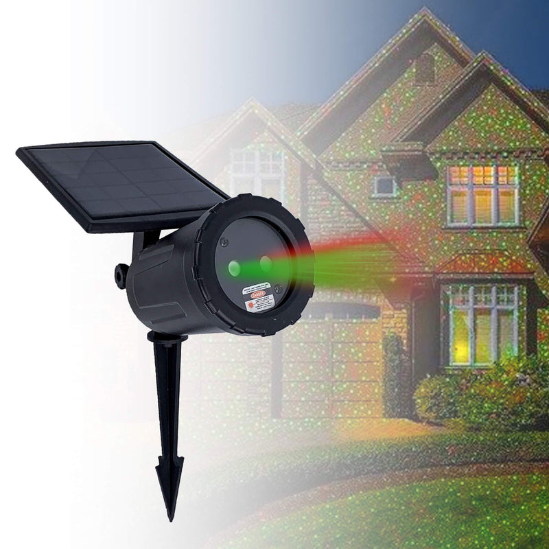 Night Stars Solar Powered Laser Light Projector Red & Green Laser LL04-RG-R