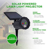 Night Stars Solar Powered Laser Light Projector Red & Green Laser LL04-RG-R